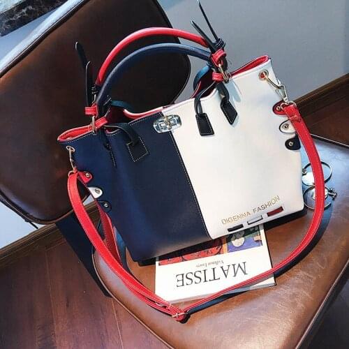 Female Bag New Fashion Hit Color Tote Bag Casual And Versatile Handbag Large Capacity One-shoulder Crossbody Bag