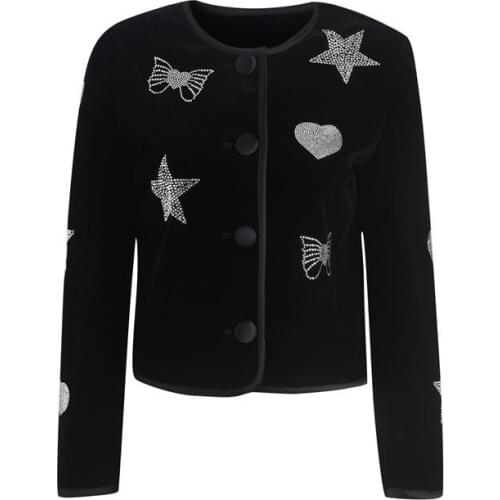 Autumn and Winter New Round Neck Sweater Women Beaded Diamond Bow Star Pattern Loose Long-Sleeved Cardigan Temperament Sweater