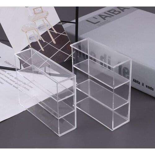 1/12 Dollhouse Miniature Acrylic Display Case Cupboard Showcase Display Shelf Doll House Accessories