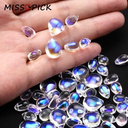 30pcs Water Drop Teardrop Rhinestone Crystal Charms Beads Glass for Jewelry Making DIY Bracelet Necklace Accessories Wholesale