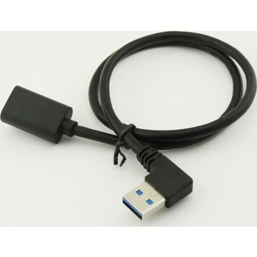 10pcs USB 3.0 Left Angle A Male to USB 3.0 A Female M/F Extension Data Cable 50cm