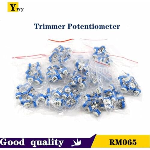 20PCS Trimmer Potentiometer RM065 RM-065 100 200 500 1K 2K 5K 20K 50K 100K 200K 500K 1M ohm DIP Variable adjustable Resistors