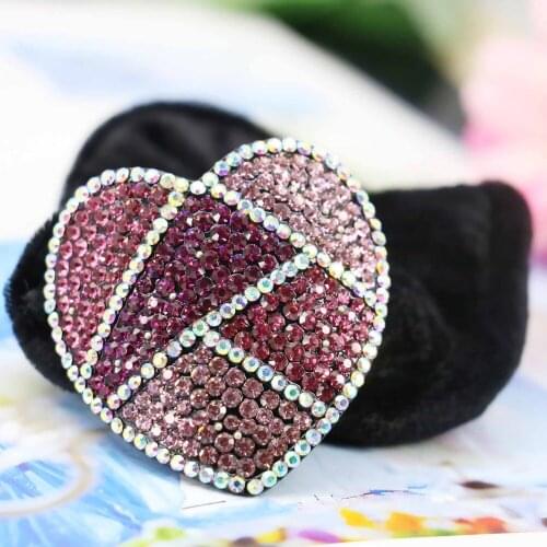 48*49mm Heart Elegant Jewelry Making Hair Clip Accessory Wedding Headdress women Girls Inlaid Rhinestone Hairpin Gifts