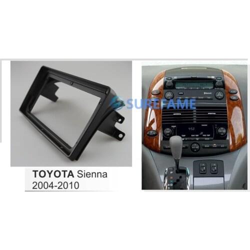 9 inch Car Fascia Radio Panel for TOYOTA Sienna 2004-2010 Dash Kit Install Facia Console Bezel Adapter 9inch Plate Trim Cover