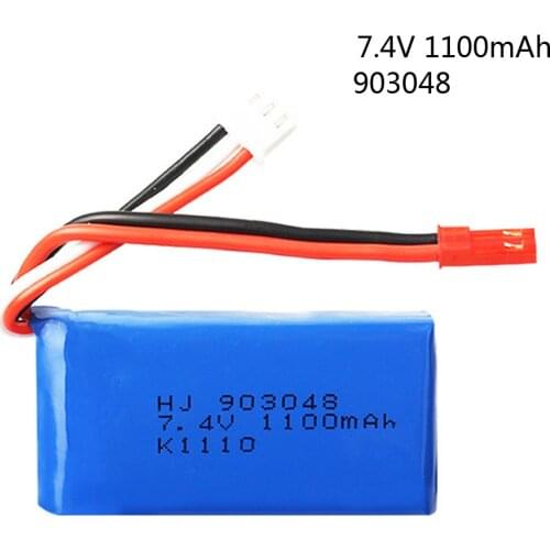 7.4V 1100mAh Battery For WLtoys A949 A959 A969 A979 k929 WLtoys V353 Aircraft Li-Po Battery Remote Control Car 903048 JST PLUG