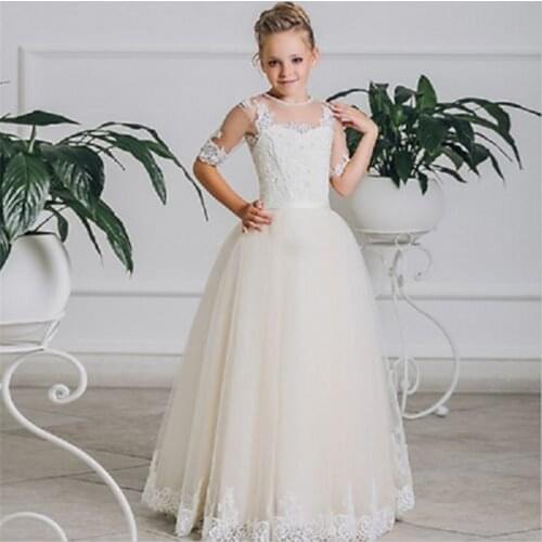Flower Girl Dresses For Weddings Vestidos Daminha Girls Lace First Communion Dresses For Girls