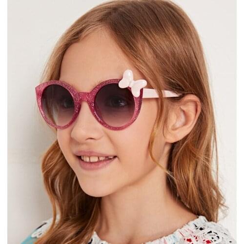 Children sunglasses Girls 2020 Pink cat eye glasses shades vintage Round Sun glasses for children