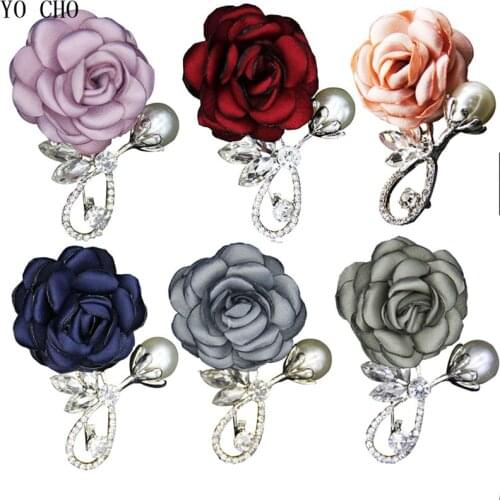 YO CHO Boutonniere Brooches for Men Women Wedding Business Meeting Party Lapel Pin Handcrafted Lapel Pin Elegant Wedding Corsage