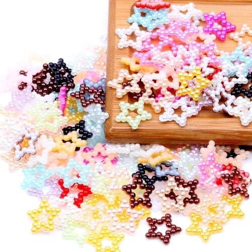 Starlet Shape About 100pcs 19 Colors 12mm Flatback Half Pearls Rhinestone For Nail Art Cellphone DIY Jewelry Crafts Decorations