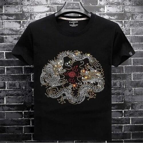 Hot Drill National Chinese style Short Sleeve T-shirt Brand Summer Mens Fashion Clothing big size Half Sleeve T-shirt