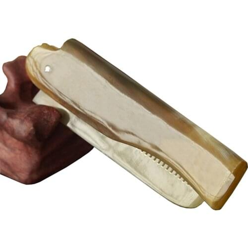 Hot Natural Genuine HQ Yak horn comb anti-static anti-dandruff Folding comb health massage head comb Pocket comb Free shiping