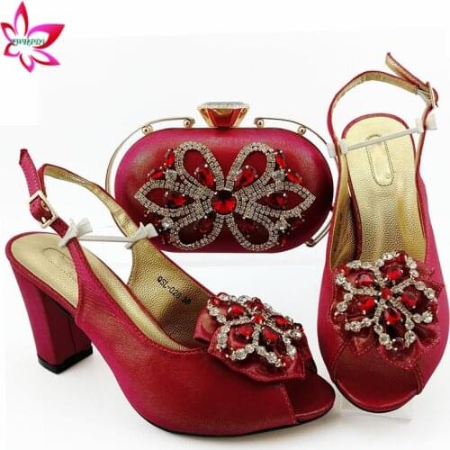 2020 Special Design Red Classics Style Italian Women Shoes and Bag to Match INS Hot Selling Purple Matching Shoes and Bag