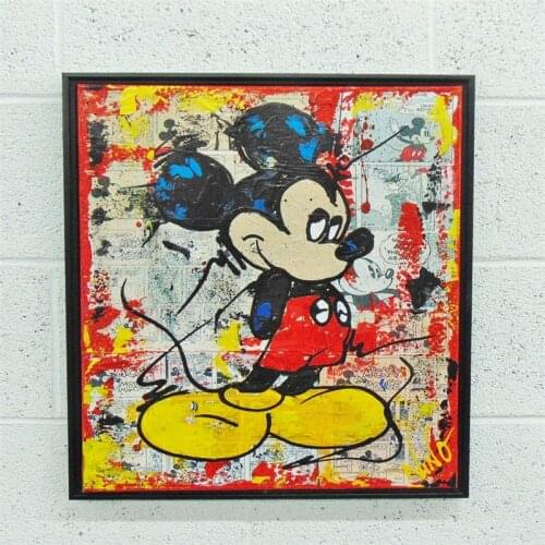 Disney Graffiti Mickey Mouse Canvas Painting Modern Pop Art Posters Print Wall Art Pictures for Living Room Cuadros Decor