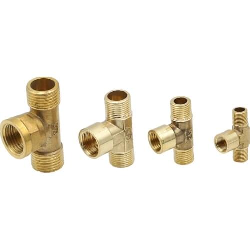 Male Female Male M/F/M 1/8" 1/4" 3/8" 1/2" BSP Thread Brass Connector Joint Copper Pipe Fitting oil water gas Coupler Adapter