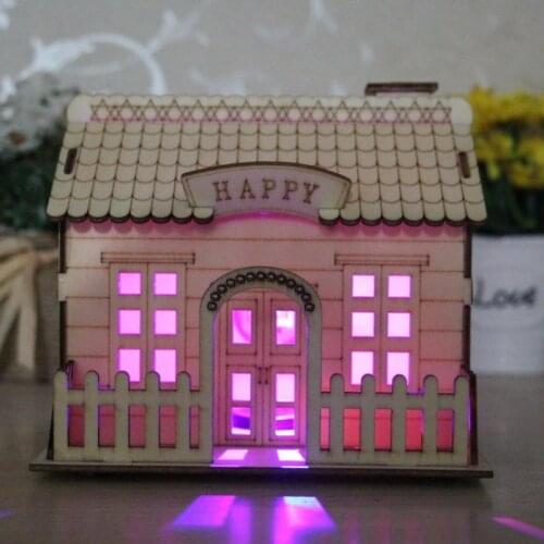 Piggy bank for adults bank Wooden saving jar with Lamp Saving Jar Villa courtyard home decoration nightlight