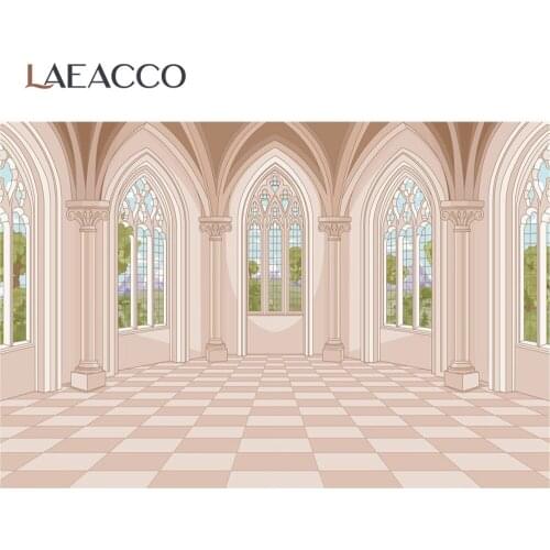 Laeacco Palace Interior Arch Window Scene Photography Background Customized Photographic Backdrops For Photo Studio