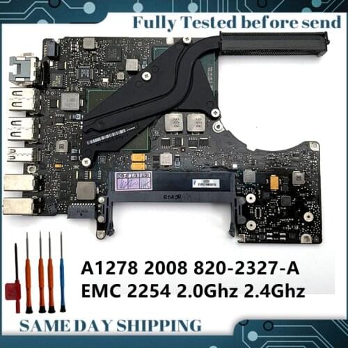A1278 Motherboard for Macbook Pro 13" 820-2327-A Core 2 Duo 2008 EMC 2254 2008 2.0GHz P7350 P7550 Logic Board MAINBOARD