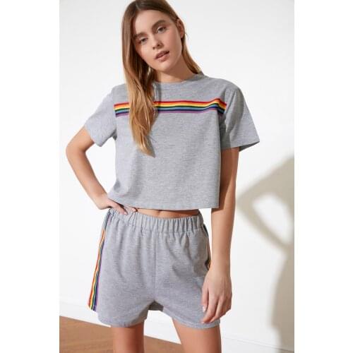 Trendyol Ribbon Detail Knitted Pajamas Set THMSS21PT0081