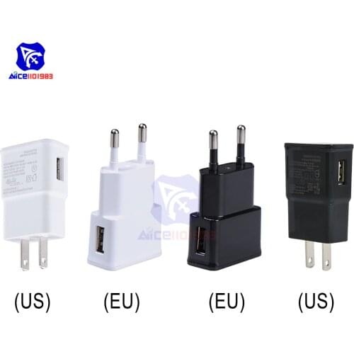 5V 2A EU US Plug Adapter White Black USB Wall Charger Fast Charge Travel Power Adapter for Smartphone