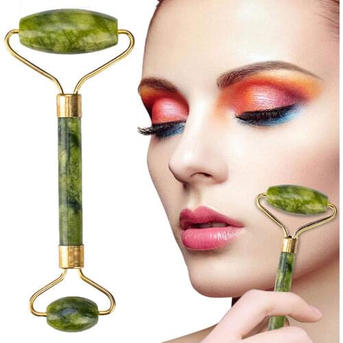 Jade Stone Facial Massage Roller For Face Women Neck Natural Massager Gua sha Scraper Set Thin Lift Beauty Slimming Tools Roller