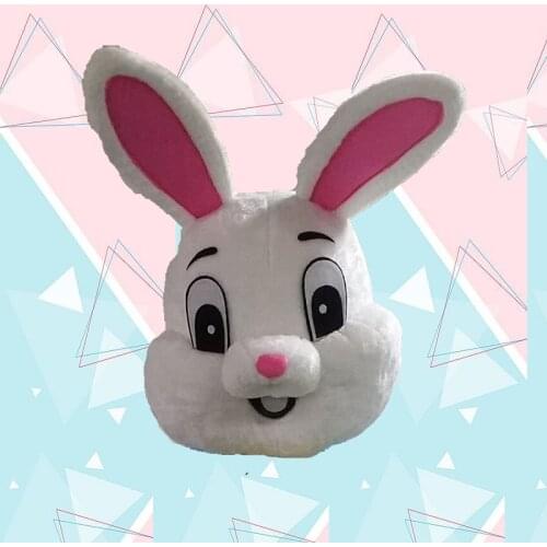 Easter Mascot Rabbit Head Cosplay Costume Accessories Adult Fancy Dress-up Just Head Handmade Classic Headgear Cartoon Character