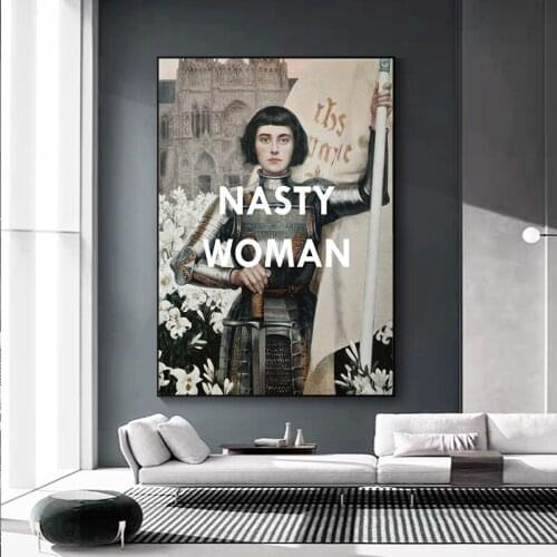 Feminism Canvas Painting Poster Girl Gift Funny Song Lyrics Poster Printing Living Room Bedroom Wall Decoration Golden Art Photo