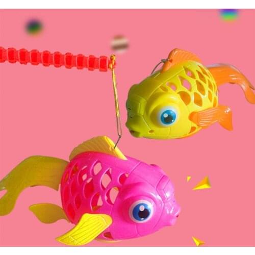 Portable Cartoon Goldfish Lantern with Light Music Mid-Autumn Festival Party Decor Performance Prop Cute Children Toy