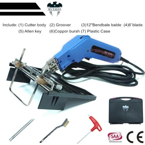 Hand Held Electric Foam Hot Cutter Knife Grooving Carving Knife Sculpture Sponge Cutting with Blades (with Big Slotting Board)