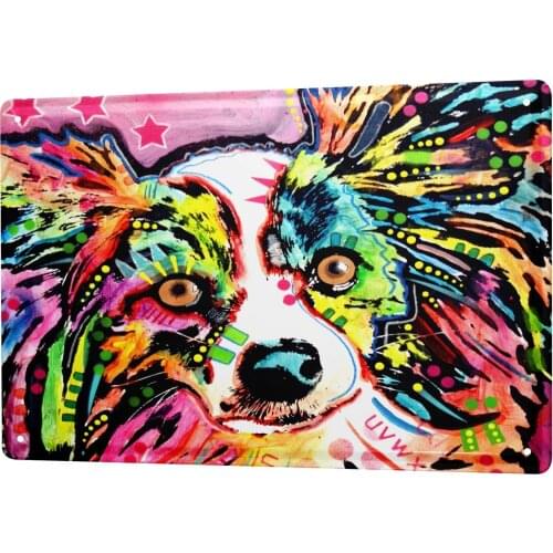 SINCE 2004 Tin Sign Metal Plate Decorative Sign Home Decor Plaques Breed Pappilon