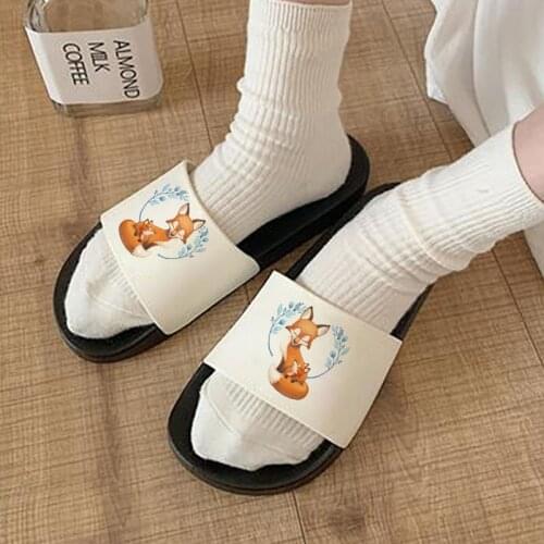 Slippers For Women Cute fox House Flip Flops Women Sandals Woman Slipper Bathroom Women Shoes Slipper For Woman Non-slip