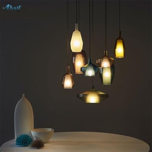 Nordic Handmade Glass Pendant Lights Dining Room Table Bar Bedroom Bedside Design Modern Hanging Lamps Decorative Fixtures
