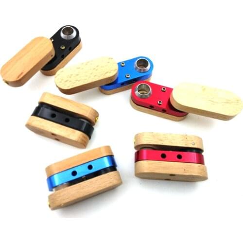 Fold Box Smok Metal+wooe Pipe Rotation Portable Creative Smoking Pipe Herb Tobacco Pipes Gifts Narguile Grinder Smoke
