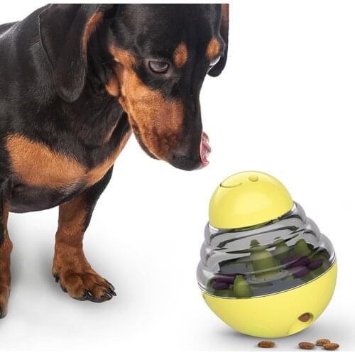 Interactive Dog Cat Food Treat Ball Toy Pet Funny Shaking Leakage Food Container Puppy Slow Food Bowl Feeder Pet Tumbler Toys