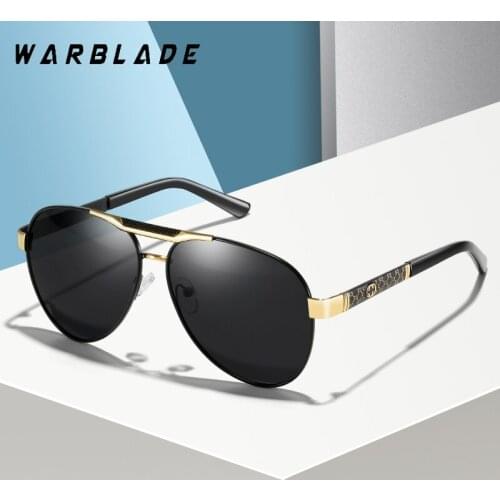 WarBLade Mens Polarized Sunglasses for Sports Outdoor Driving Polaroid Sunglasses Men Pilot Metal Frame Sun Glasses Gafas De