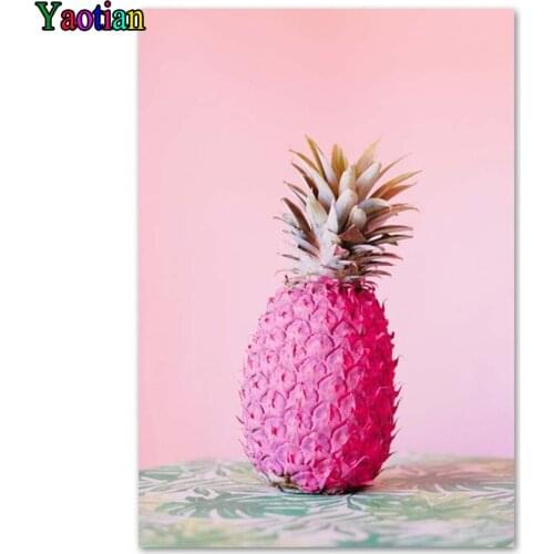 Rhinestone Painting Crystal Decor Diy Diamond Painting "Pink Pineapple" 3D Cross Stitch Pattern Diamond Embroidery Nordic Style