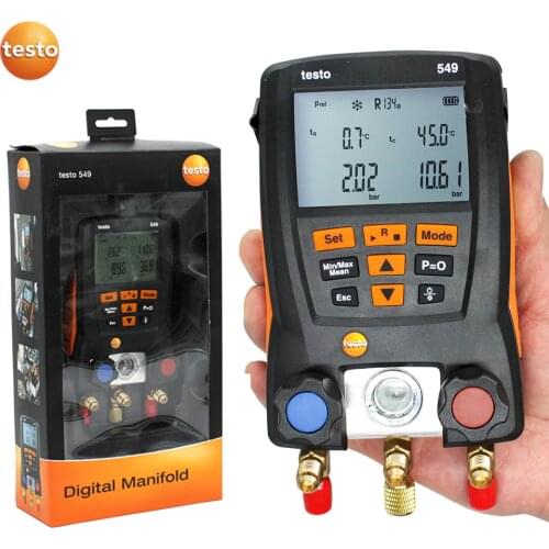 Testo 549 Digital Manifold Gauge For Digital HVAC System Tester Kit Meter LCD Digital Manometer Air Conditioning Tools