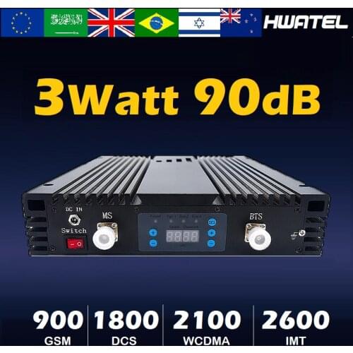 3 Watt 90dB Big Power 4G Signal Amplifier Booster Repeater GSM 2G 3G 4G 900 1800 2100 2600 Band 8 7 3 1 Rural Farmer Big House