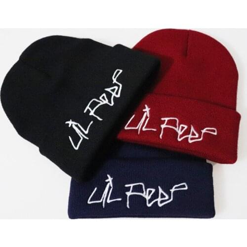 Xxxtentacion Lil Peep Beanies Cap for Men Skiing Knitted Skullies Women Embroidery Hat Hip Hop Unisex Caps