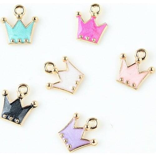 High Quality 20 Pcs DIY Fashion Charms Gifts Enamels Crown Alloy Pendant Making Bracelet Necklace Jewelry Accessories 2018 New