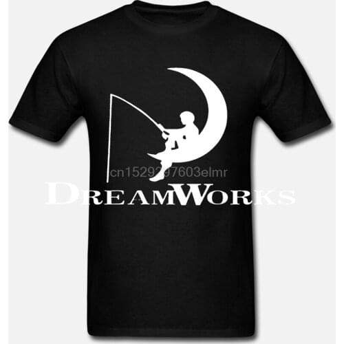 Funny Men t shirt white t-shirt tshirts Black tee New Fashion Mens T Shirt DREAM WORKS Printing Letter O-neck Cotton Tshirt