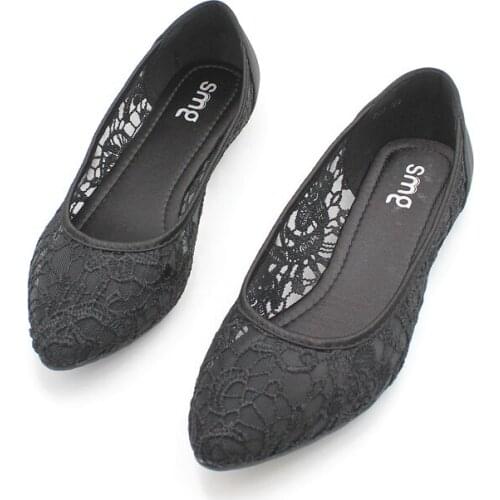 Pointed Flat Flat Shoes Female 2019 Summer Bud Silk Screen Fairy Wild Shallow Mouth Scoop Black Professional Work Shoes