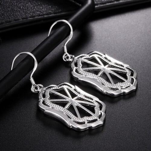 Hot woman 925 Sterling Silver Knight shield earrings high quality Fashion brands Jewelry party wedding Christmas Gifts