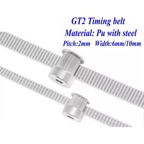10M/lot 3D Printer Accessories part 2GT-6MM PU with steel core GT2 6mm Open Timing Belt Width 6mm for RepRap Mendel Rostock