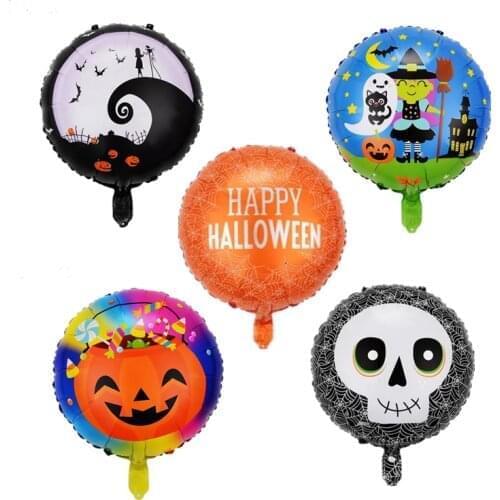 10pcs Halloween Pumpkin Ghost Balloons Decorations Spider Foil Balloons Inflatable Toys Bat Globos Halloween Party Supplies