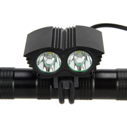 10pcs/lot A21 LED Light 2*XM-L U2 LED 4 Modes Dual Head light LED Front light Headlight Cycling Light For Bike/Bicycle