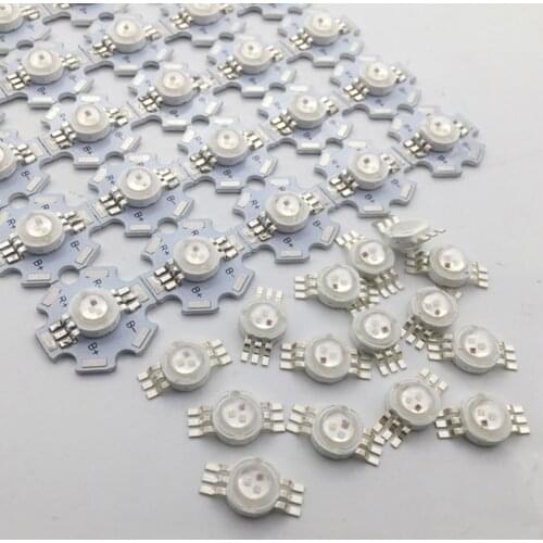 100pcs 3W LED RGB High power LED Lamp bulbs RGB Six Legs 350mA 3.2-3.4V Taiwan Genesis/HPO Chips