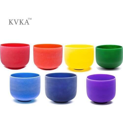 14 Inch 1pcs Colored Quartz Frosted Crystal Singing Bowl for meditation yoga
