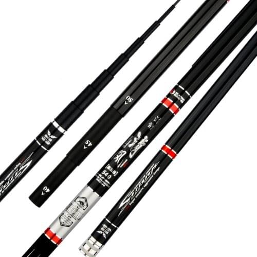 3.6M-7.2M Stream Rod Hand Pole 46T Carbon Fishing Stick 28/19 Tune Telescopic Wedkarstwo Olta Short Sections Carp Fishing Cane