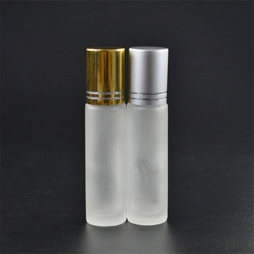 600*10ml Matte Clear Glass Essential Oil Roller Bottles Glass Roller Ball Aromatherapy Perfumes Lip Balms Glass Roll On Bottle