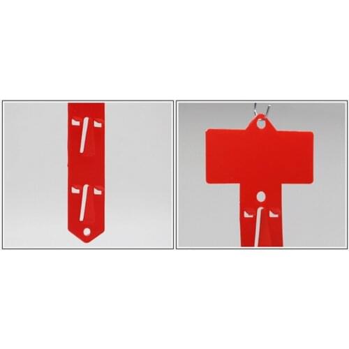 61.5*3cm 500pcs Plastic red PP Retail Hanging Merchandising Clip Strip 12 hooks Products Display